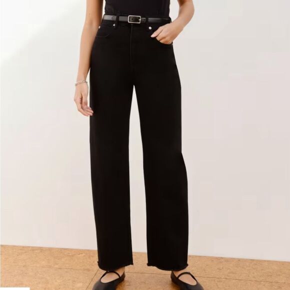 Everlane Denim - Everlane The Way High Jean Organic Cotton Black Jeans 25